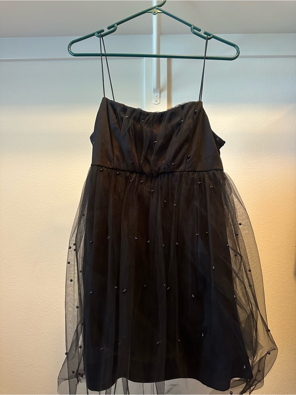 francesca’s black tulle dress